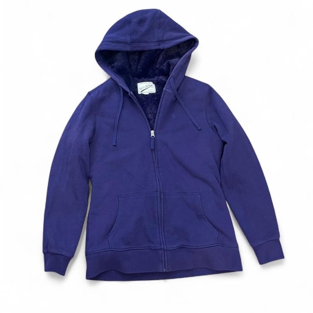 Purple Fur Lined Full-Zip Hooded Jacket
